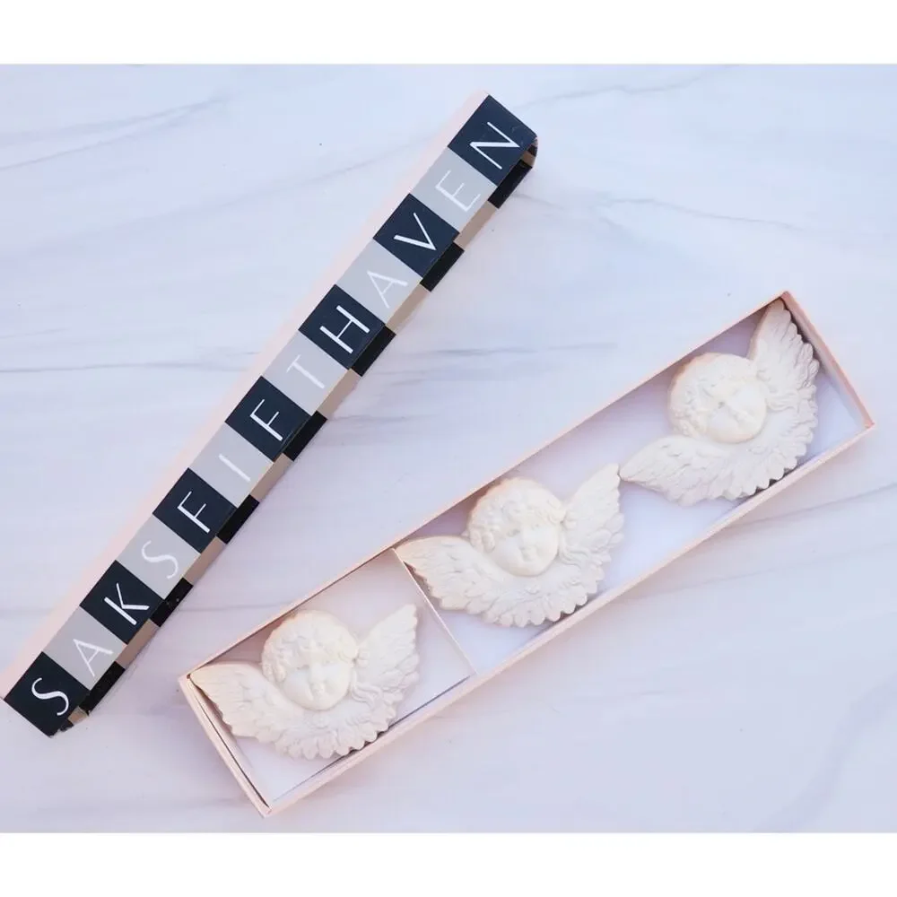 Vintage Saks Fifth Avenue Cherub Soap Gift Set NIB White Gardenia Angelcore NOS